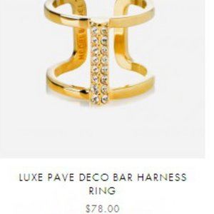 HENRI BENDEL LUXE PAVE DECO BAR RING